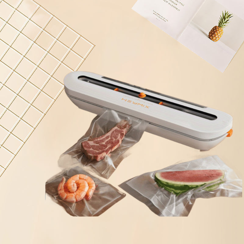 Billord Smart Food Vacuum Sealer Machine with Bags for Long Term Food Storage Compact and White