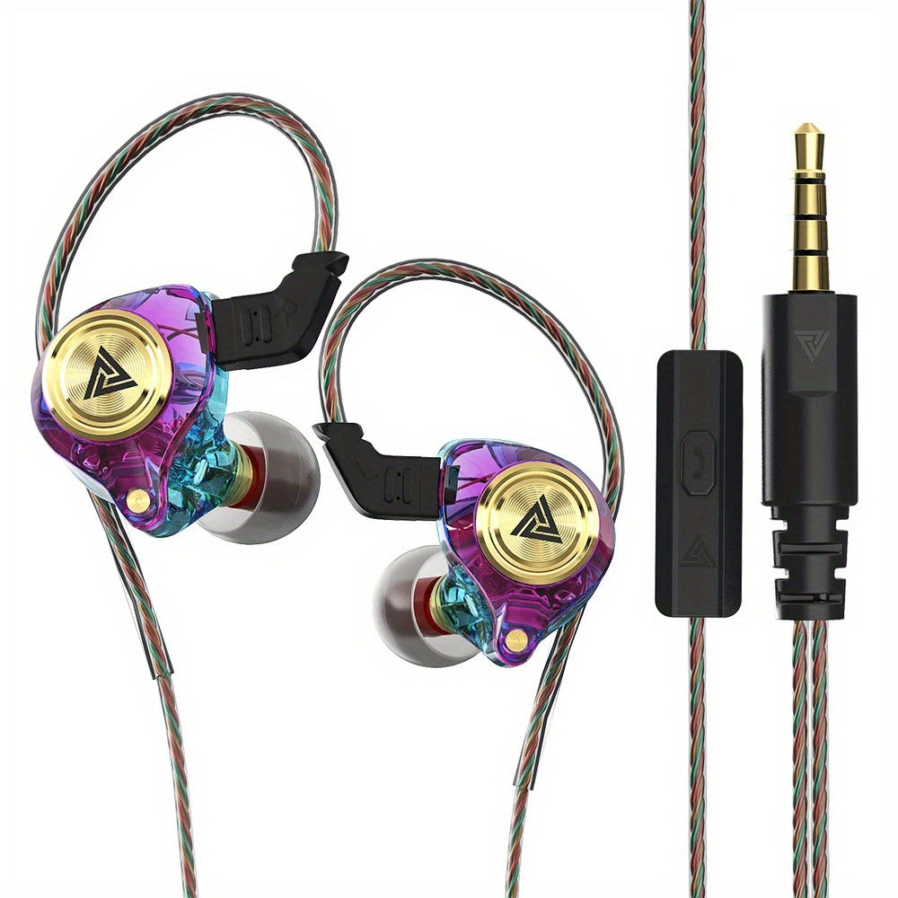 AK3 FiLe High-Fidelity In-Ear Headphones with Vivid Color Design Immersive Subwoofer Noise Cancelling Crystal-Clear Audio Durable Plastic Gaming Music Monitor Wired Earbuds with Microphone for Calls