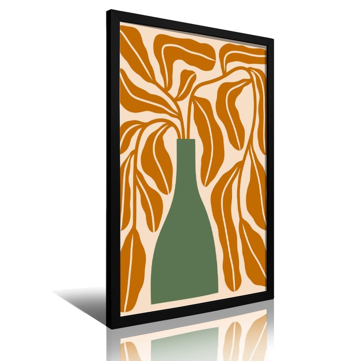Minimalist Leaf and Vase Framed Wall Decor-20