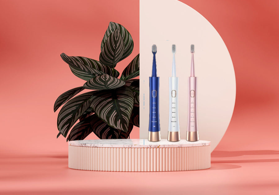 Soft Bristle Soundwave Toothbrush USB Rechargeable 4 Brush Heads Quick Charge Long Battery Life 3 Colors Dental Flosser 806