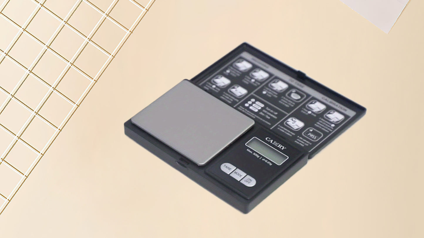 500g Digital Gram Scale CAMRY 0.01g High Accuracy Precision Pocket Scale for Jewelry Food Travel Easy Carry Backlit LCD Stainless Steel