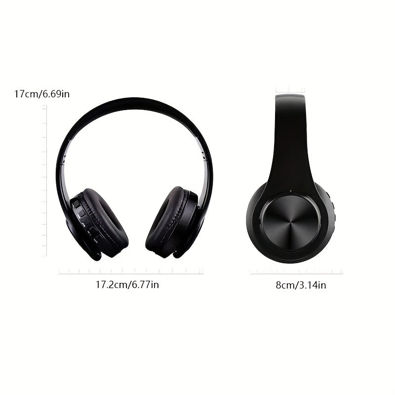 Foldable Wireless Headphones B39 LED Light Up Over Ear Headset with Mic FM Radio SD Card Support for Tablet Cellphone PC Gift