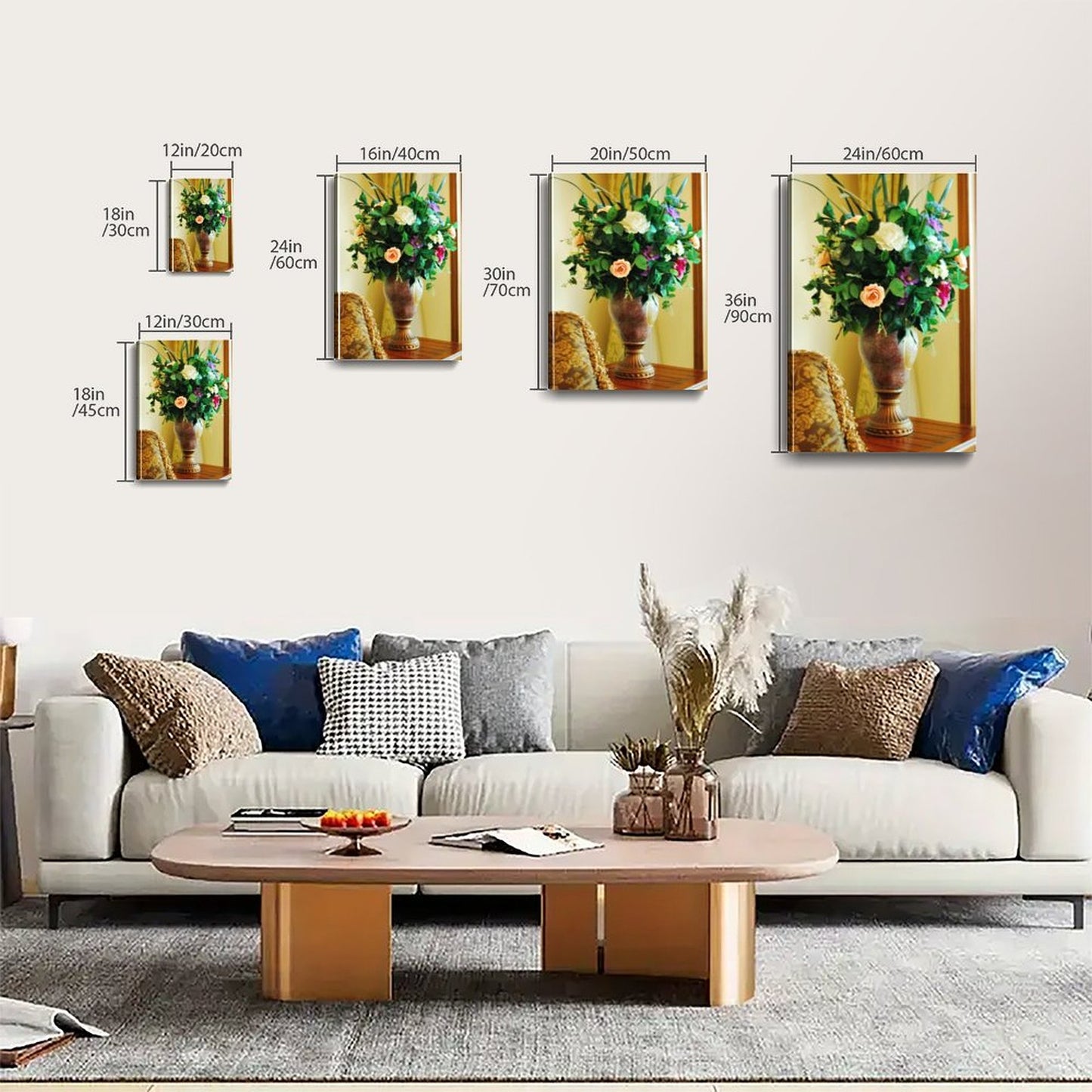 Artistic Floral Print Canvas with Wooden Frame 13