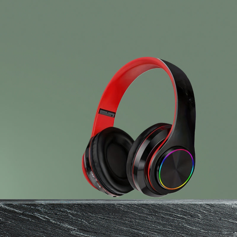 B39 Wireless Luminous Earphone Headwear, Foldable & Retractable, 3.5mm Jack, Condenser Mic, Push Button Volume Control, Non-Waterproof, for Cellphones, USB Type-C Charging, 150mAh Rechargeable Battery, 2.5W-14W, Anime Theme, for Exercise - No Charger