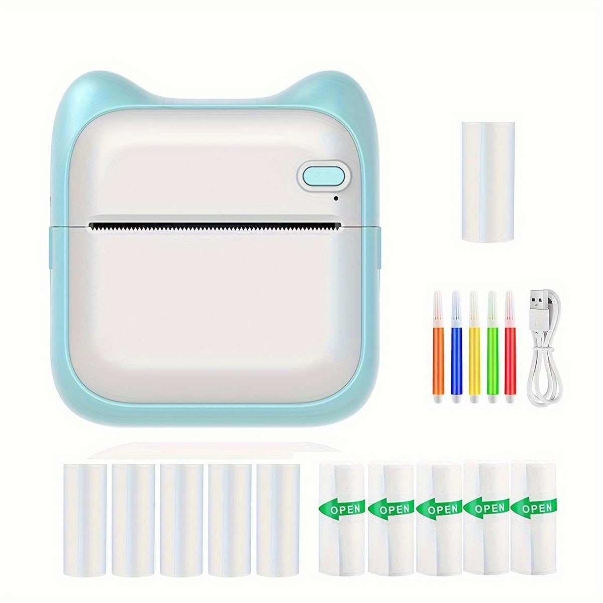 Portable Mini Photo Printer by GOTOOGO - Thermal Printing Device for iPhone Android with 1200mAh Battery Monochrome Prints Photos QR Codes Labels Ideal for Office Memory Keeping