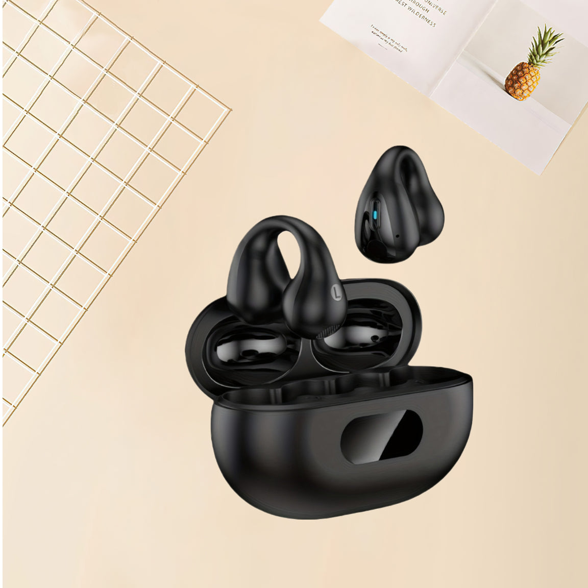 2025 New True Wireless Clip-On Sports Headset with HIFI Bass Stereo HD Calling for Android iPhone Gaming Halloween Gift