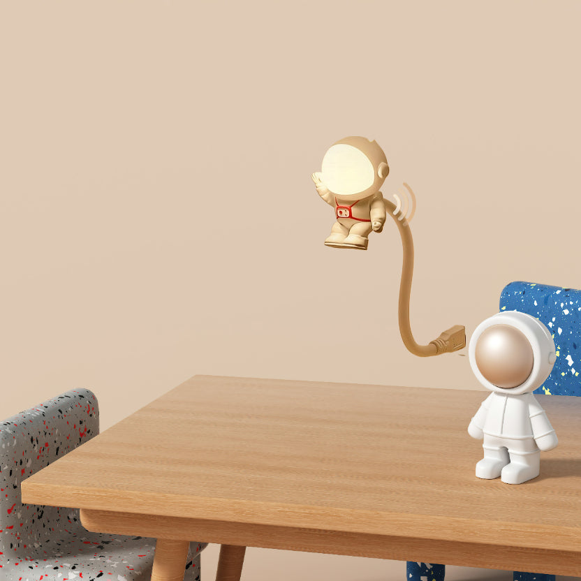 Smart LED Astronaut USB Night Light Voice Control Dimmable Sound Sensor Eye Protection Bedroom Desk Lamp Home Decor Christmas Halloween Gift