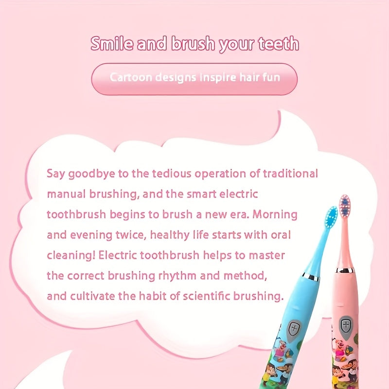 Travel Friendly Oral Care Kit Electric Toothbrush with 4 Replacement Heads Model E602 Compact and Portable Design