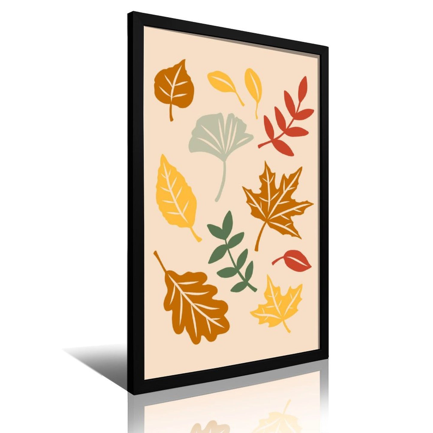 Autumn Leaves Art Print, Minimalist Fall Foliage Wall Decor-16