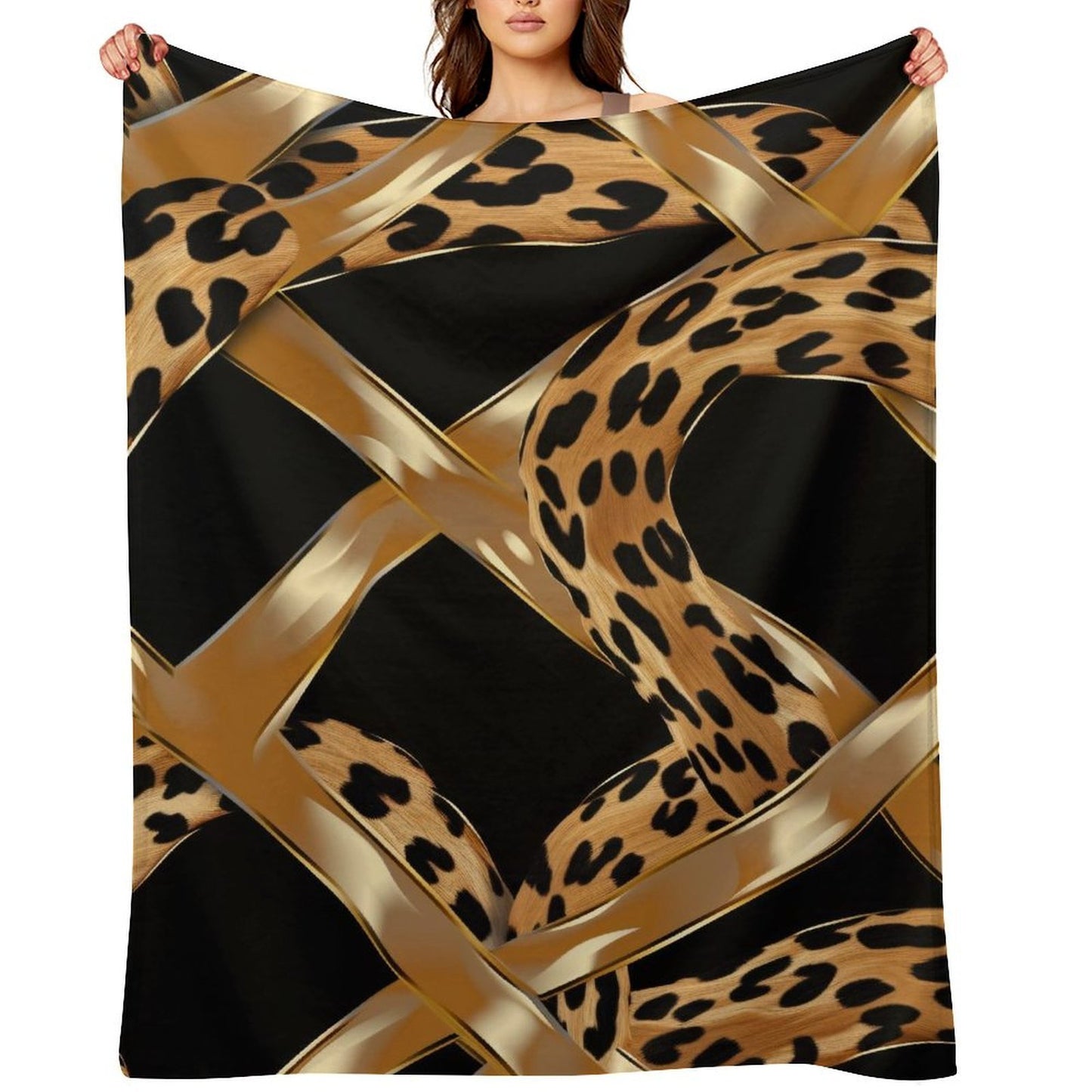 Stylish Leopard Splash Flannel Blanket Soft Warm