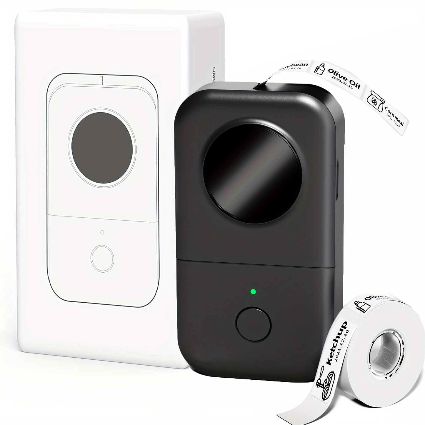 12x40mm Mini Portable Label Printer Phomemo D30 Inkless Handheld Label Maker for Jar Kitchen Clothes Jewelry Smartphone Tablet