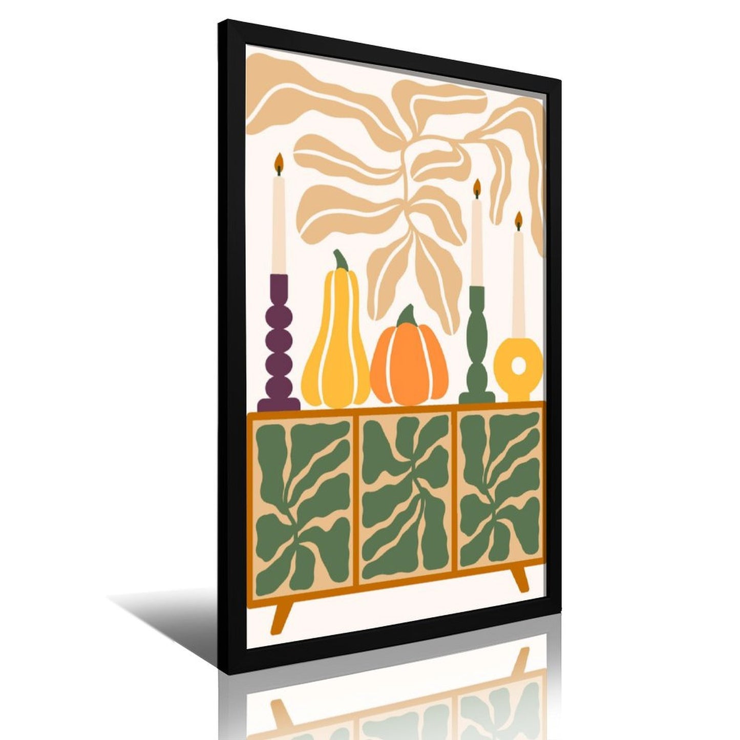 Pumpkin and Leaf Canvas Art with Acrylic Cover 41