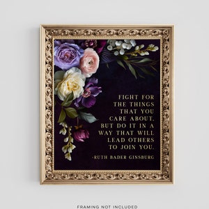 Ruth Bader Ginsburg Quote Print - Lawyer Gift - RBG Gift - Law Graduate Gift - Feminism - Gold Foil Print - 8.5x11 inches