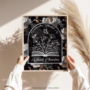 Gold Foil Fictional Characters Print: Gothic Floral Wall Art