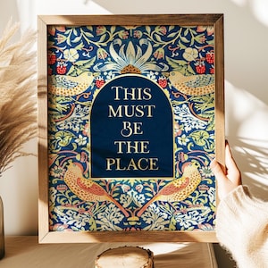 Gold Foil 'This Must Be The Place' Print - William Morris Strawberry Thief