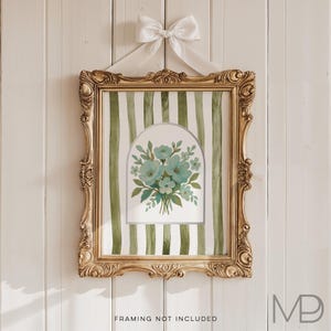 Southern Floral Arch Print: Gold Foil Grandmillennial Wall Art
