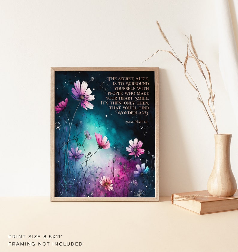 Alice in Wonderland Quotes 3 Piece Wall Art - When You Can't Look on the Bright Side - Book Lover Gift - Lewis Carroll - 8.5x11 inches