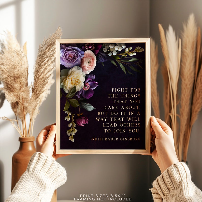 Ruth Bader Ginsburg Quote Print - Lawyer Gift - RBG Gift - Law Graduate Gift - Feminism - Gold Foil Print - 8.5x11 inches