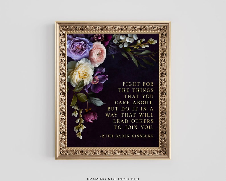 Ruth Bader Ginsburg Quote Print - Lawyer Gift - RBG Gift - Law Graduate Gift - Feminism - Gold Foil Print - 8.5x11 inches