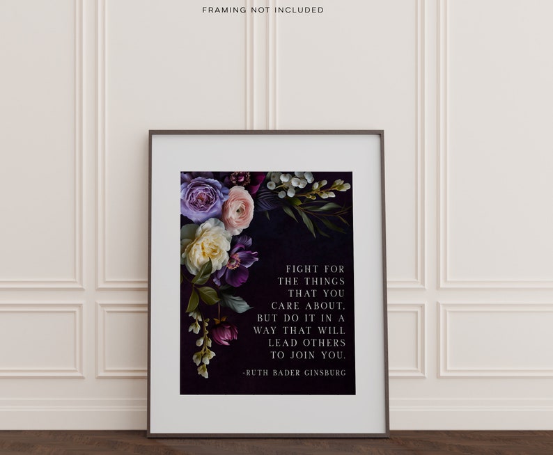 Ruth Bader Ginsburg Quote Print - Lawyer Gift - RBG Gift - Law Graduate Gift - Feminism - Gold Foil Print - 8.5x11 inches