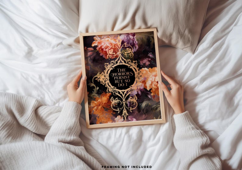 Gold Foil Floral Print: Gothic Rococo Art - "The Horrors Persist"