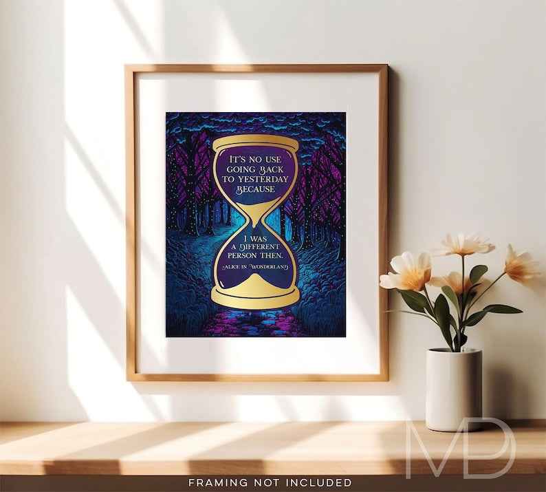 Alice in Wonderland Gold Foil Art Print: Bookish Decor