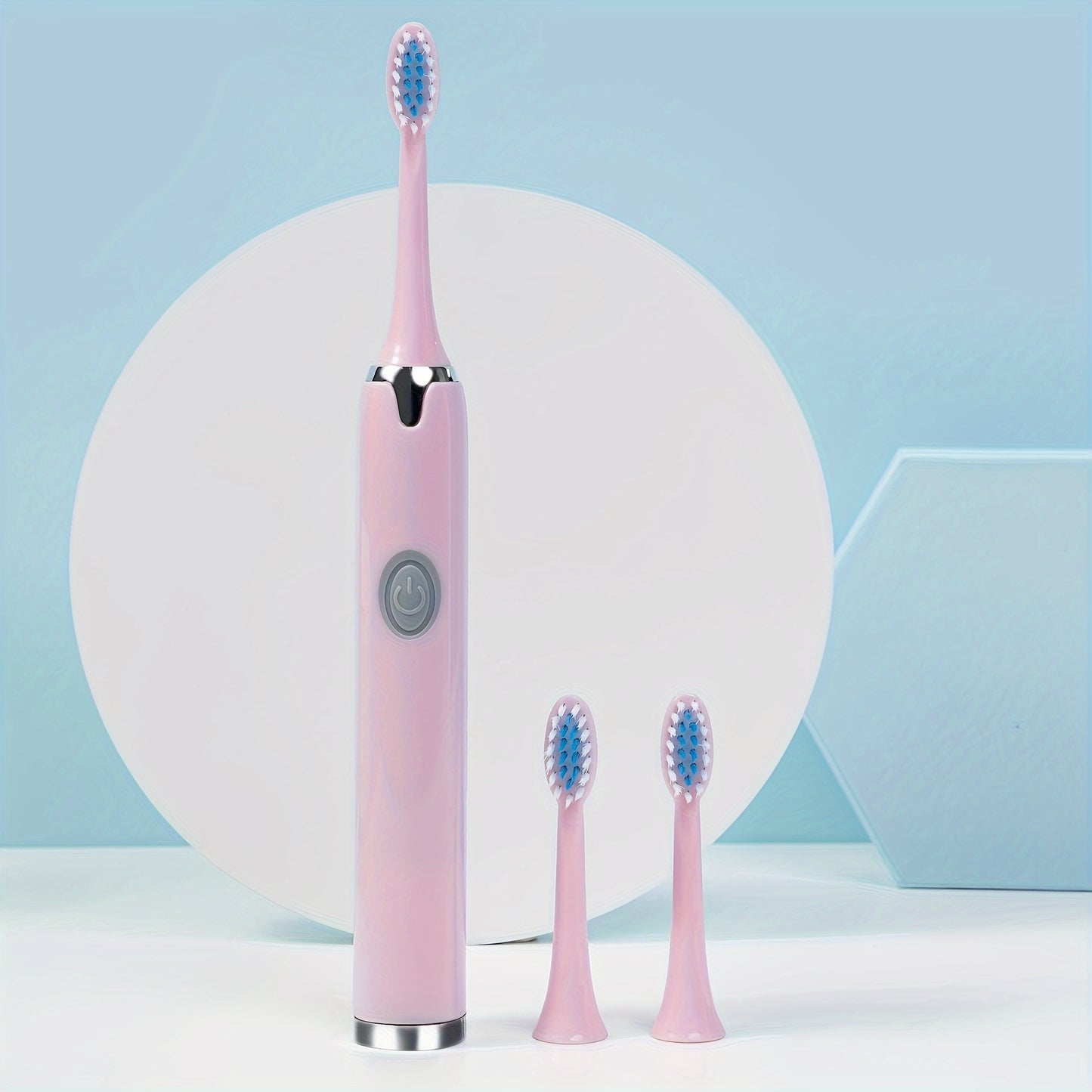 Electric Toothbrush with 3 Brush Heads Portable Travel Toothbrush Rechargeable Battery-Powered 36V or Below Includes Replacement Heads
