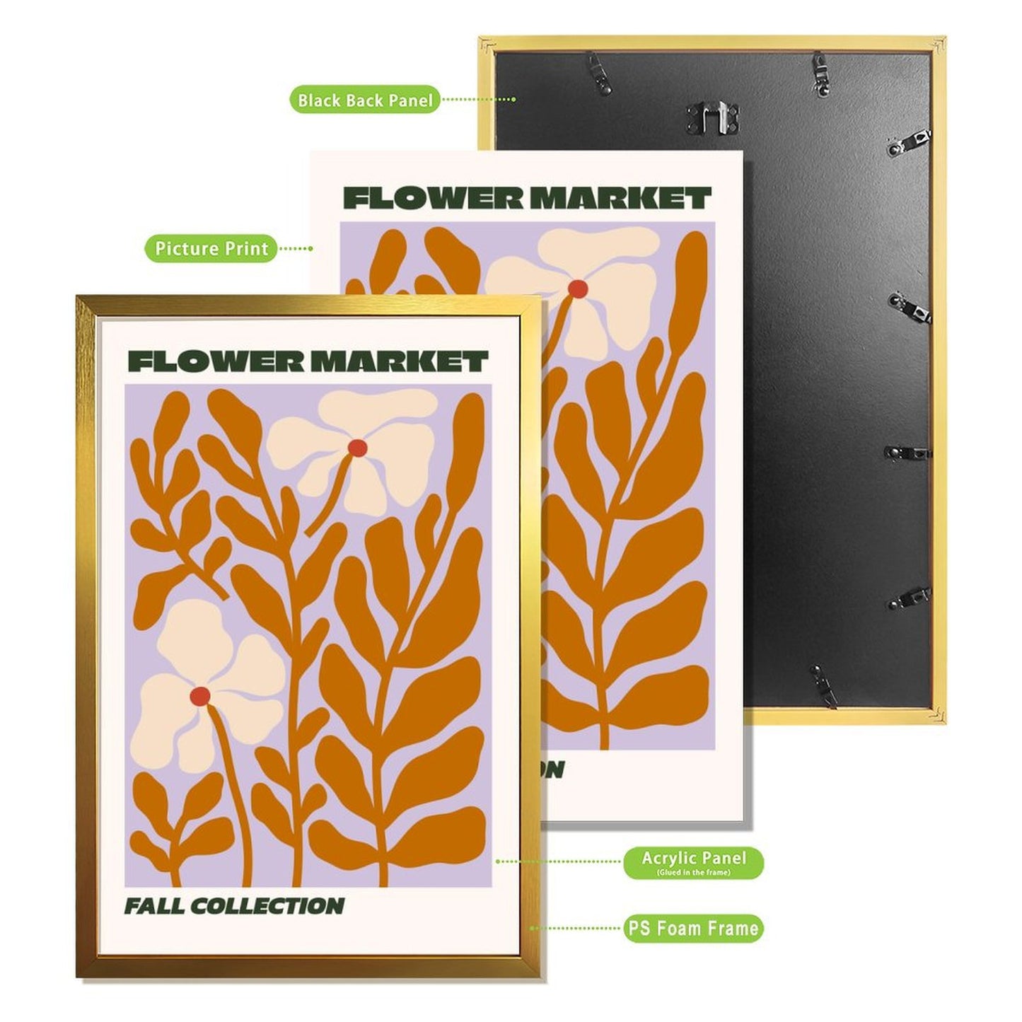 Flower Market Art Print, Retro Fall Botanical Wall Decor-2