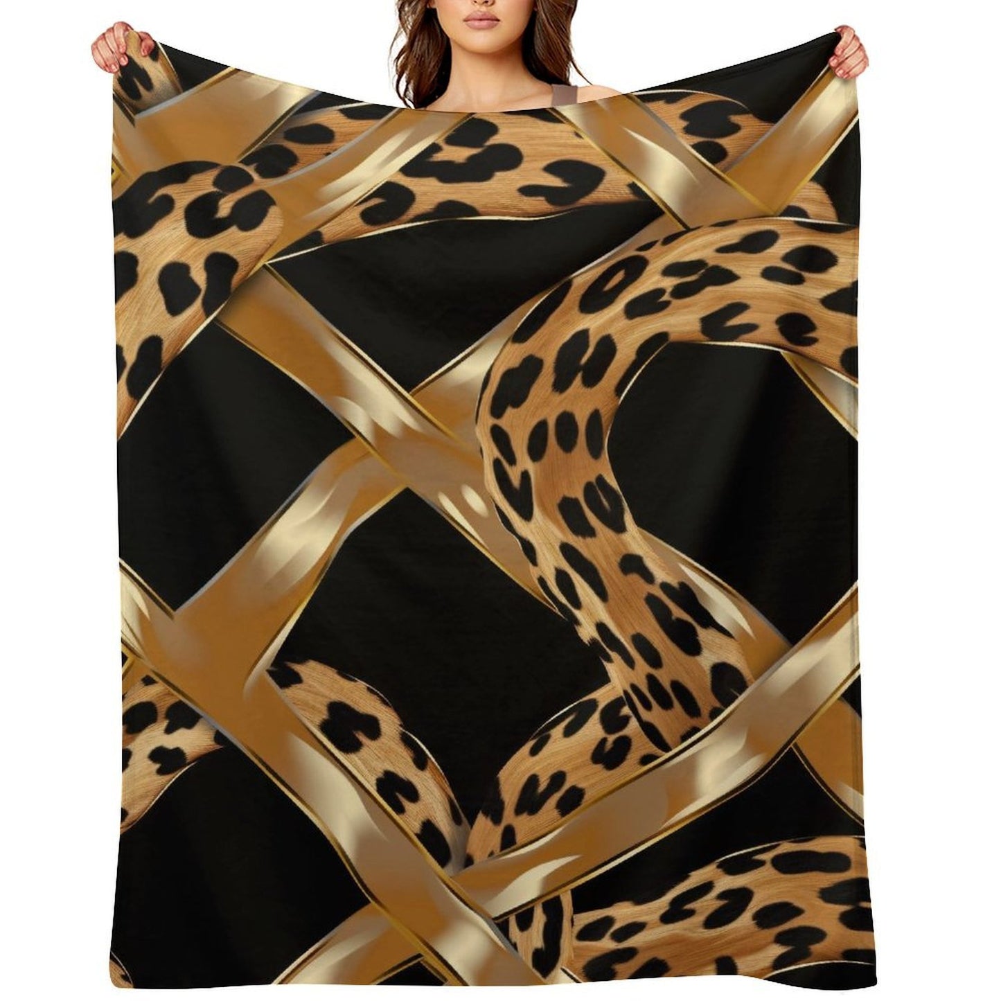 Stylish Leopard Splash Flannel Blanket Soft Warm