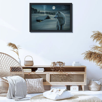 Wolf Couple Wall Art Nature Wildlife Canvas Decoration-54