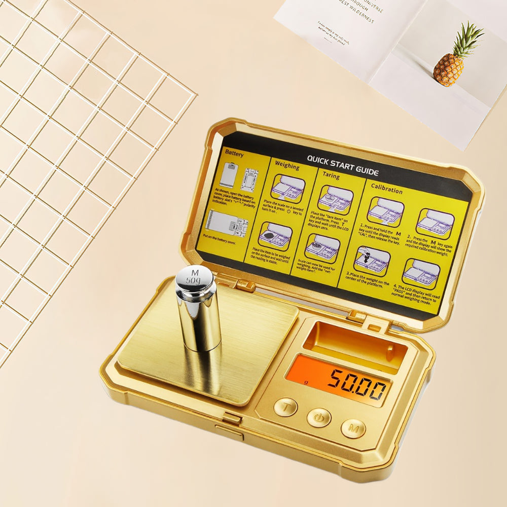 Precision Digital Mini Scale 0.01g x 200g with LCD Backlight 6 Measurement Units Tare Function Battery-free Operation Portable Jewelry Tea Scale Ideal for Home Office Lab