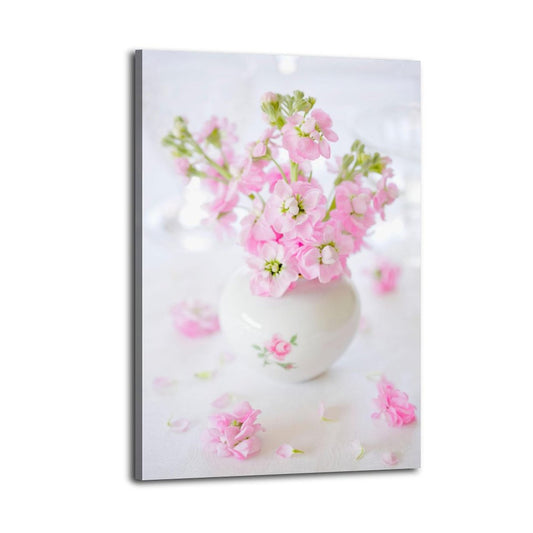 Pink flower paintings relax the interior 19