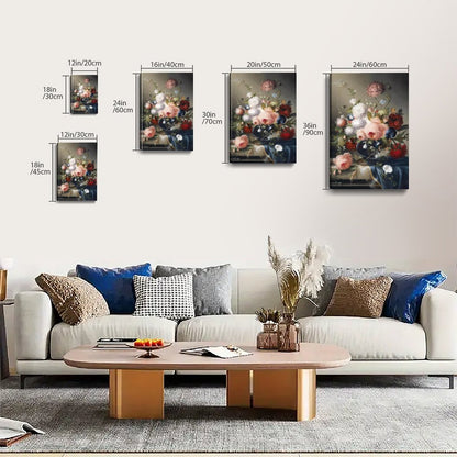 Delicate Floral Canvas Artwork with Hook Set 30