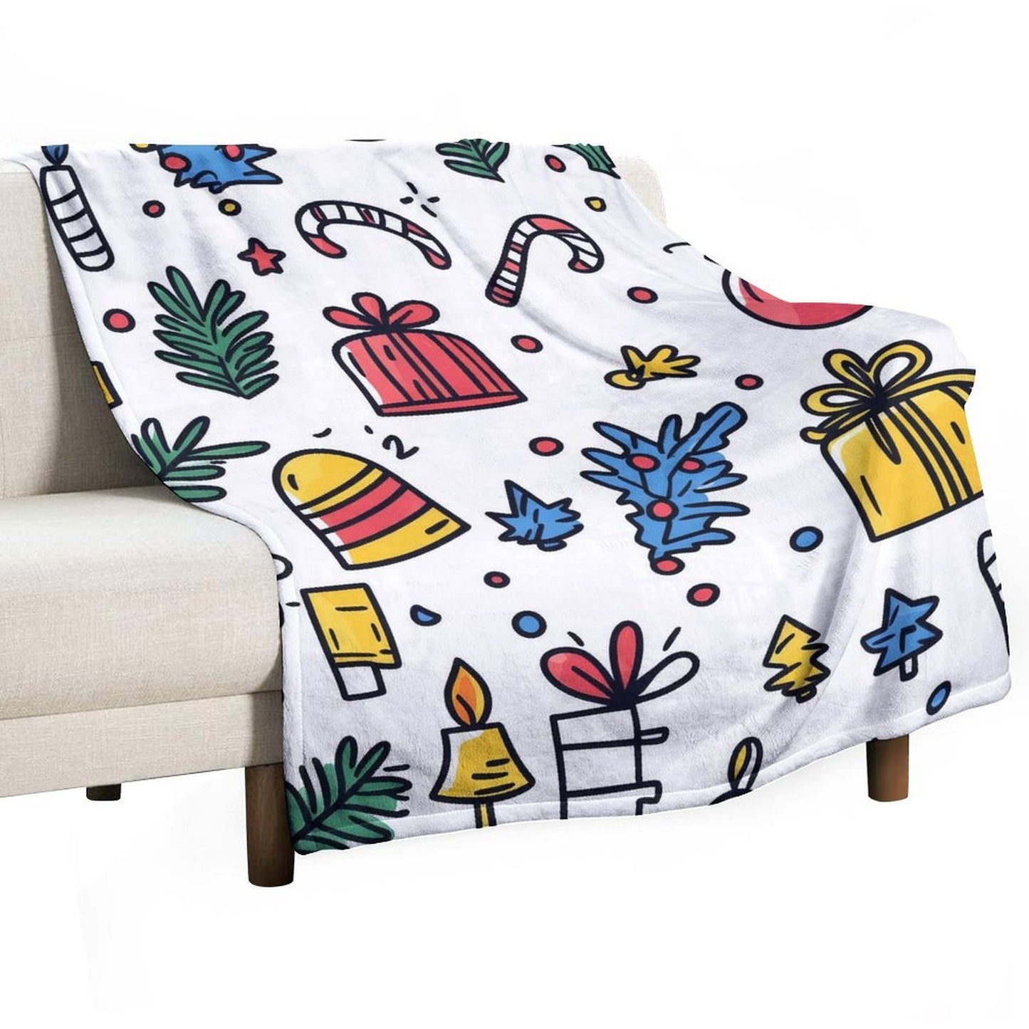 Christmas Gift Pattern Anti-Pilling Flannel Blanket – Cozy Warm Holiday Throw