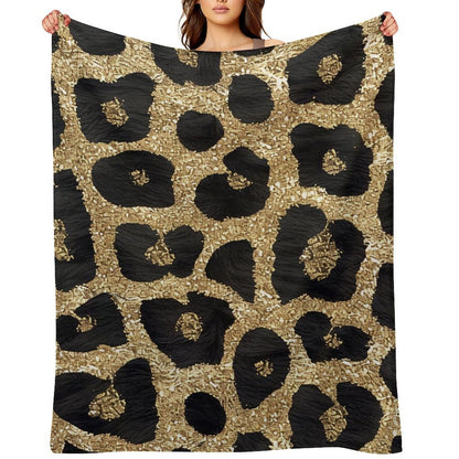 Elegant Leopard Pattern Flannel Blanket Cozy