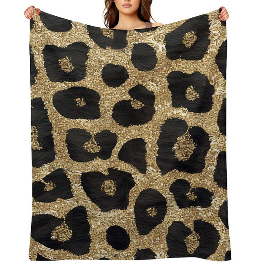 Elegant Leopard Pattern Flannel Blanket Cozy
