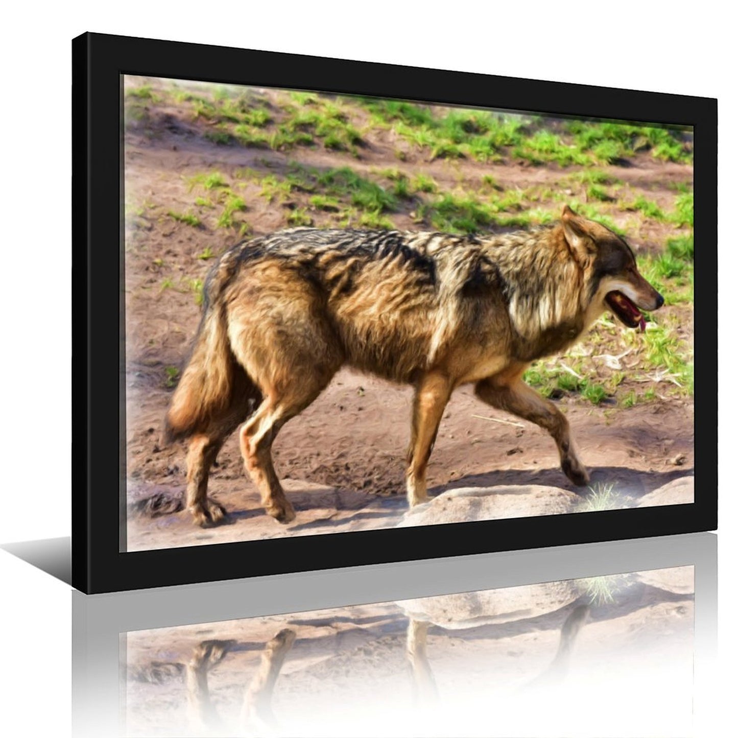 Wolf Pair Canvas Painting Forest Animal Wall Picture-59