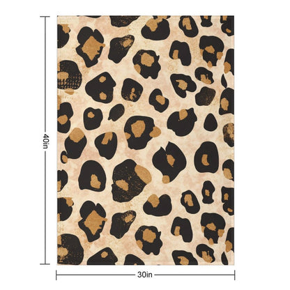 Anti-Pilling Flannel Blanket Beige Leopard Print
