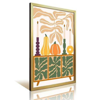 Pumpkin and Leaf Canvas Art with Acrylic Cover 41