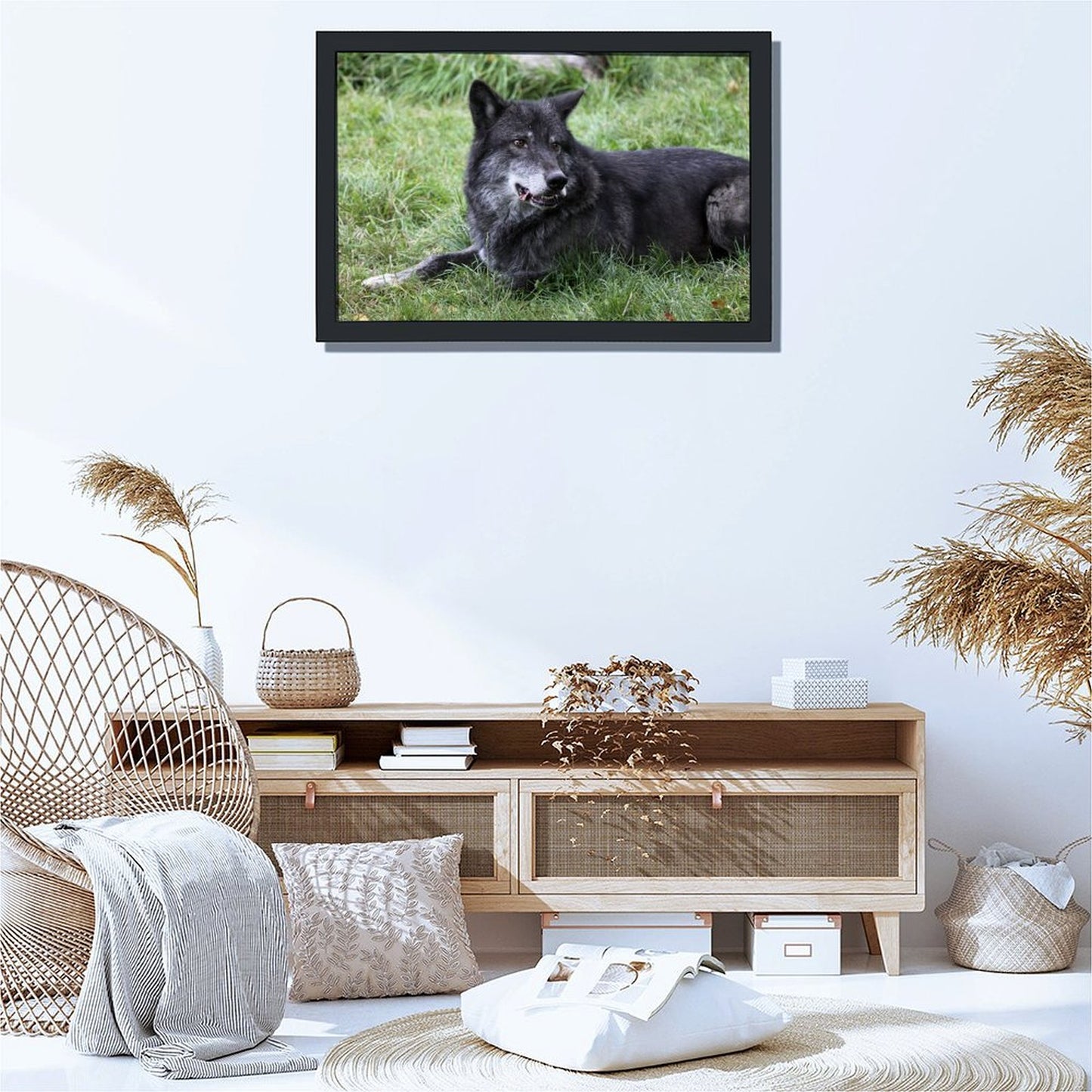 Black Wolves Wall Picture Wildlife Animal Canvas Art-33