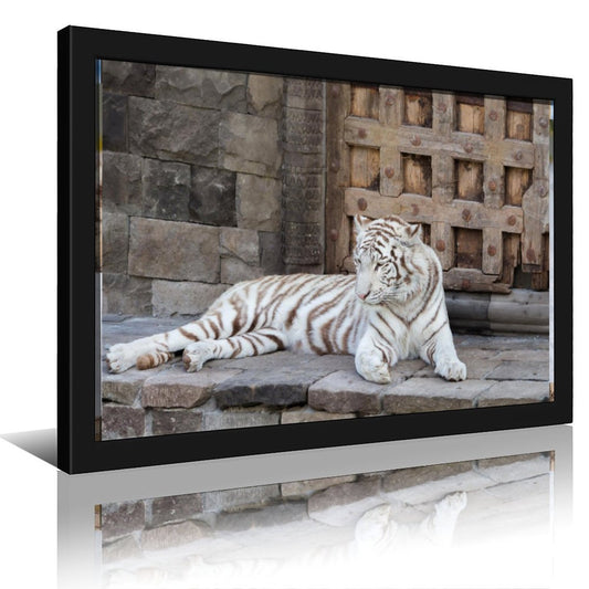 White Tiger Canvas Wall Art – Elegant Modern Animal Print Decor-14