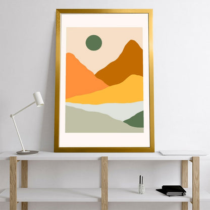 Abstract Mountain Sunset Wall Art Print – Modern Nature Decor-30