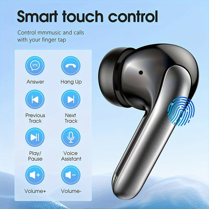 30H Playtime Wireless Headphones with 13mm Speaker Type-C Fast Charging Stereo Earbuds for iPhone Android Gaming Business Sports