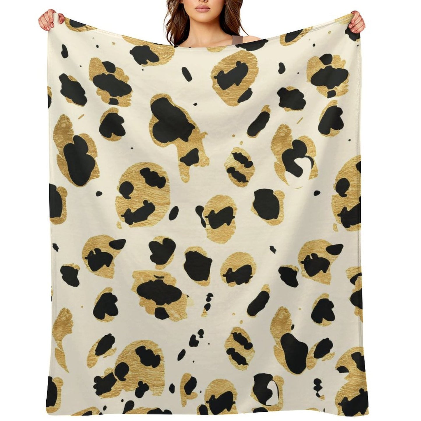 Warm Leopard Pattern Flannel Blanket Home Decor
