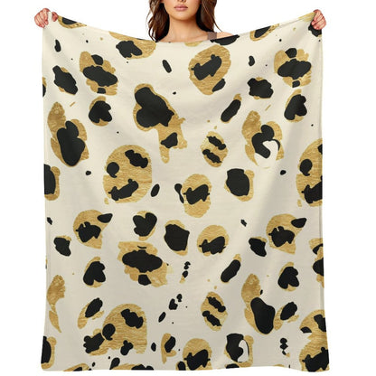 Warm Leopard Pattern Flannel Blanket Home Decor