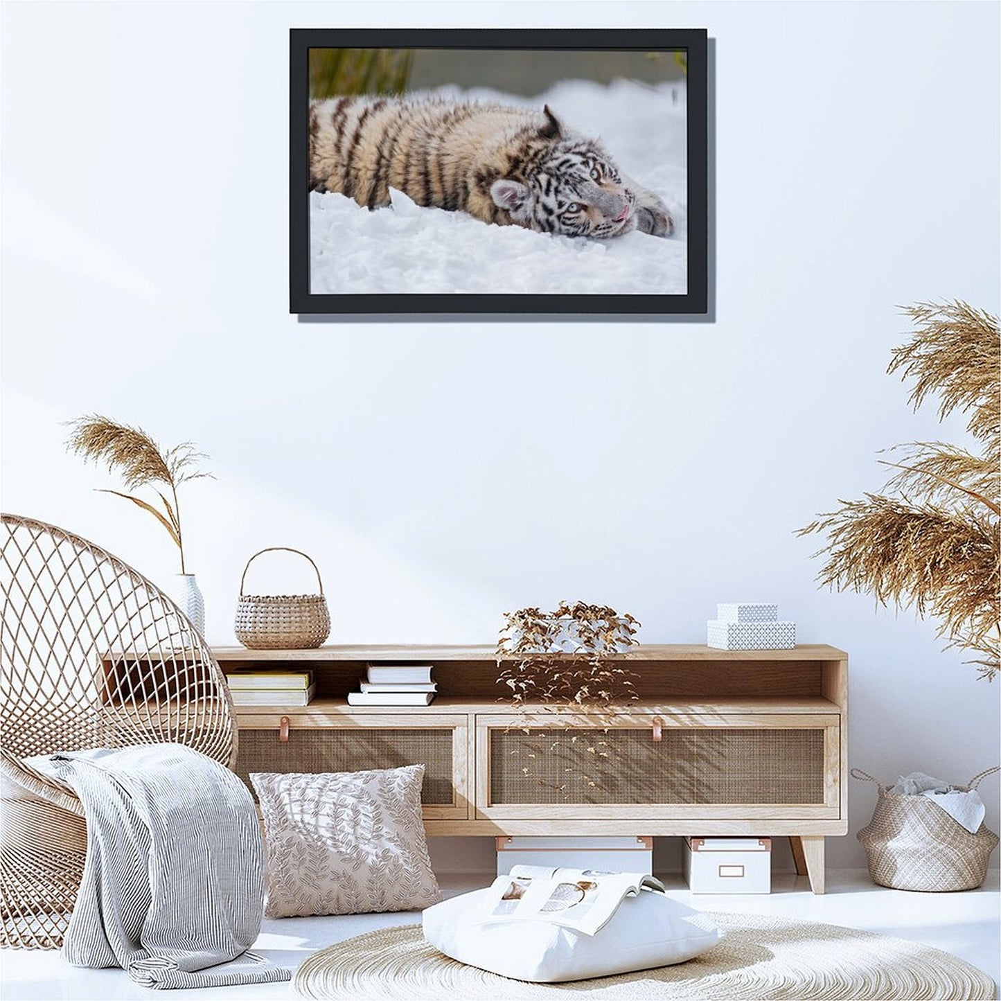 Snow Tiger Cub Canvas Wall Art