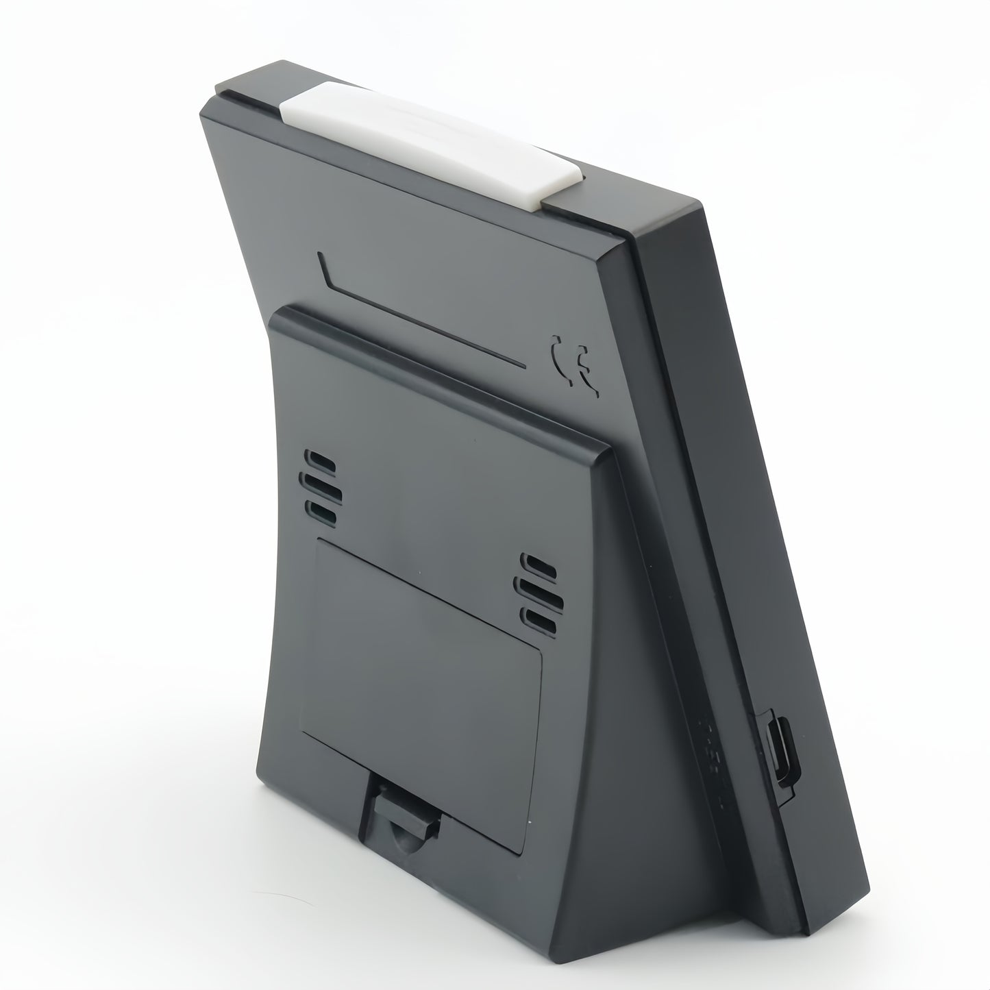 LCD Weather Forecast Station Indoor Temperature Humidity Monitor with Alarm Clock Calendar Battery Powered Sleek Design for Home Office Use