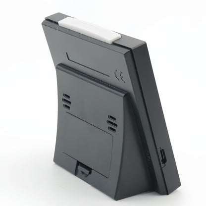 LCD Weather Forecast Station Indoor Temperature Humidity Monitor with Alarm Clock Calendar Battery Powered Sleek Design for Home Office Use