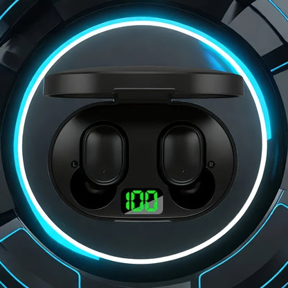 Sport Wireless Earbuds LED Battery Display Deep Bass Sound USB-C Rechargeable Secure Fit for Workout Running Cycling Travel Black White Blue