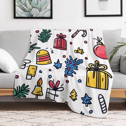 Christmas Gift Pattern Anti-Pilling Flannel Blanket – Cozy Warm Holiday Throw